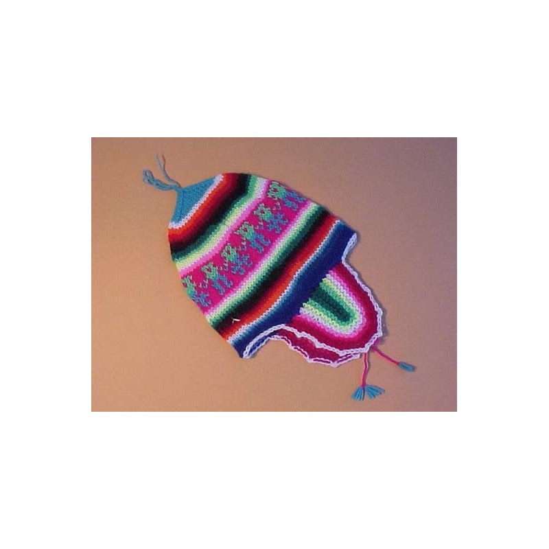 Bonnet à oreille multicolore modèle puntitos - coloris au choix