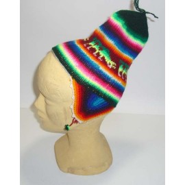 Bonnet péruvien à oreilles pour bébés en laine acrylique