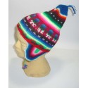 Bonnet péruvien authentique à oreilles en laine acrylique