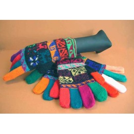 Gants multicolors du Pérou en laine acrylique