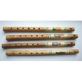 Flûte péruvienne en bambou décoré peint main