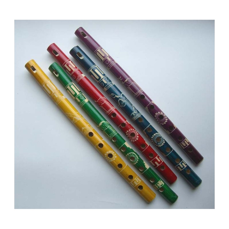 Flute en Bambou coloré du Pérou premier en import direct