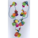 Collier sautoir en tranches de tagua