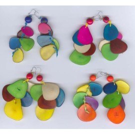 Boucles d'oreilles en ivoire végétal Tagua