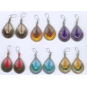 Boucles d'oreilles raquettes en métal et fil