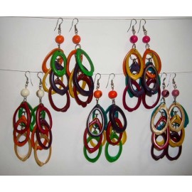 Boucles d'oreilles péruviennes en graines açai et palmito