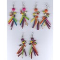 Boucles d'oreilles en batonnets de tagua ivoire végétal 