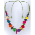 Collier en promotion en ivoire végétal graines de tagua