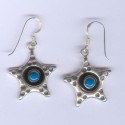 Boucles d'oreilles en forme d'étoile en argent 925, pierres et résine