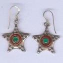 Boucles d'oreilles en forme d'étoile en argent pierres et résine