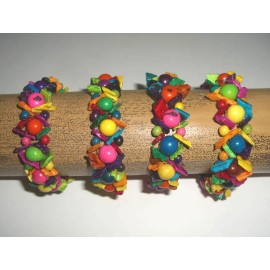 Bracelets du Pérou en coquillage et açaïs teintées