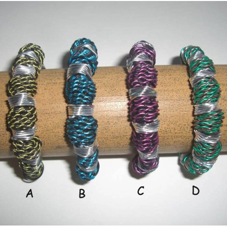 BRALU Bracelets fils d'aluminium colorés