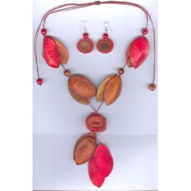 C302 SET colliers boucles en écorce orange