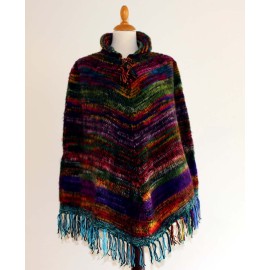 Poncho péruvien de Juliaca en laine acrylique chinée