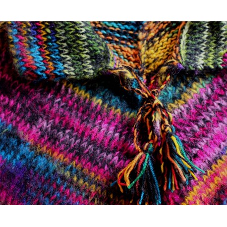 Poncho péruvien de Juliaca en laine acrylique chinée