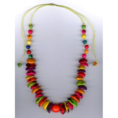 Collier pointes tagua et açai