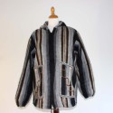 Veste péruvienne capuche en laine naturelle