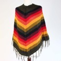 Poncho court coloré du Pérou en laine
