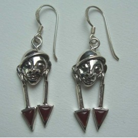 Boucles d'oreilles en argent 925 et pierres cornaline