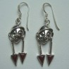 Boucles d'oreilles en argent 925 et pierres cornaline