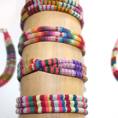 Bracelets trois brins de tissage Pérou
