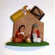 Crèche artisanale péruvienne en terre cuite peinte à la main