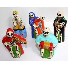 Musiciens en céramique type squelettes 5 pièces