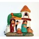 Crèche artisanale péruvienne forme église blanche