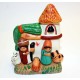 Crèche artisanale péruvienne forme église blanche