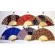 Eventails de Bali taille moyenne en tissu batik et bambou