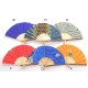 Eventails de Bali taille moyenne en tissu batik et bambou